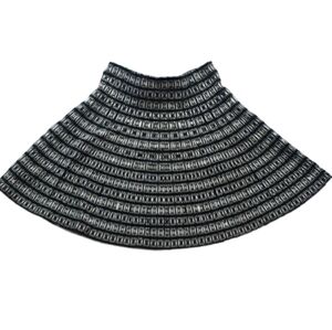 Cynthia Rowley Womens Skirt Black White Geometric Knit‎ Circle Medium